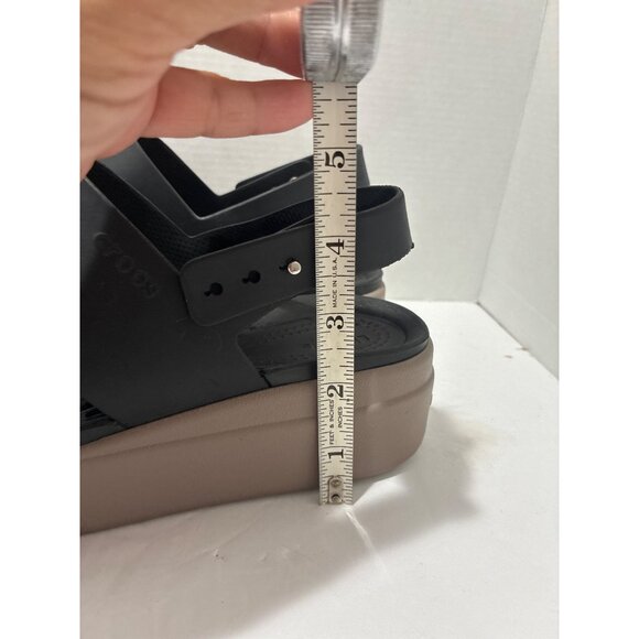 Crocs Womens Brooklyn Wedge Sandals Size 8 Black Slingback Platform Comfort - Picture 8 of 8